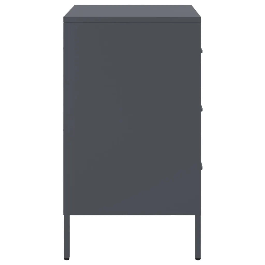 vidaXL Comodino Antracite 36x39x68 cm in Acciaio