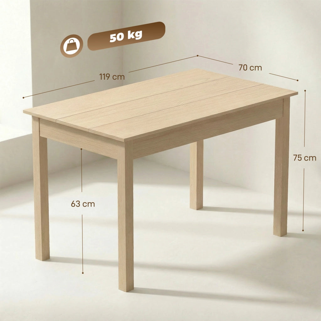 Tavolo da pranzo allungabile moderno ¨C zephmum ¨C legno effetto rovere 119x70x75 cm