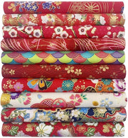 Kit di stoffa per patchwork 10 pezzi - Bündel di cotone 20 x 25 cm - Stile giapponese fiori - Per cucire/imbottire - Arte artigianale - Lavabile in macchina - Bündel di stoffa