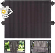 Zonnetenda per auto, schermo contro la luce del sole, il calore e le radiazioni UV; grande formato (68 x 50 cm) per grandi vetri laterali; antracite/nero, doppia confezione, grigio scuro
