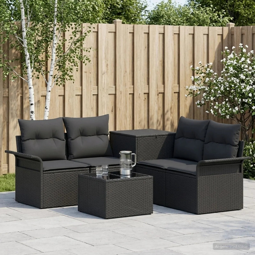 Set di divani 6 pz 4-Numero di posti Nero 3447064