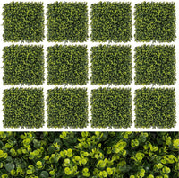 Set di 12 Pannelli di Siepe Artificiale da 50 x 50 cm, Pannelli Decorativi per Pareti da Giardino, Sfondo di Privacy per Interni ed Esterni per Recinto e Cortile