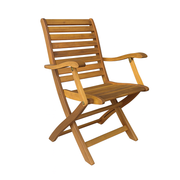 Set 2 Sedie Pieghevoli con Braccioli in Legno di Acacia 56X60XH90CM