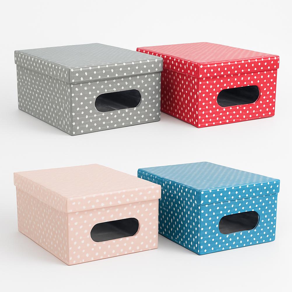 Kit 4pz Scatole Box Sistemazione Armadio in PVC Pieghevole 50x39 H24cm Col.Ass