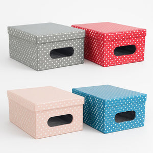 Kit 4pz Scatole Box Sistemazione Armadio in PVC Pieghevole 50x39 H24cm Col.Ass