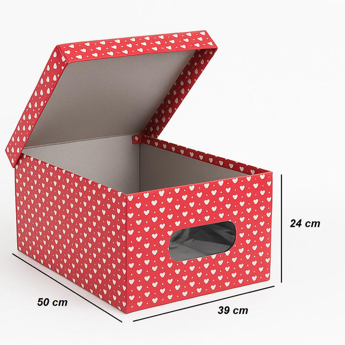 Kit 4pz Scatole Box Sistemazione Armadio in PVC Pieghevole 50x39 H24cm Col.Ass
