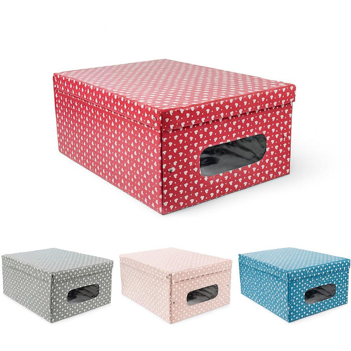 Kit 4pz Scatole Box Sistemazione Armadio in PVC Pieghevole 50x39 H24cm Col.Ass