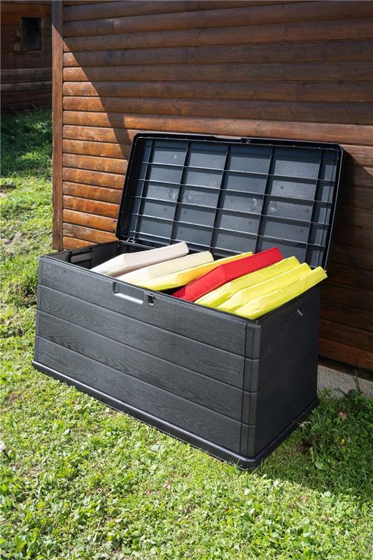 MAURY'S BAULE CASSAPANCA HARDWOOD 340 LT DA ESTERNO IN RESINA 118X59XH57 CM ANTRACITE