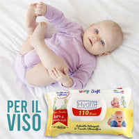 HYDRA VIVA 330 SALVIETTINE UMIDIFICATE ALOE DELICATE NEONATI E BAMBINI - SALVIETTE,CAMBIO PANNOLINO (3 CONFEZIONI DA 110 PZ)