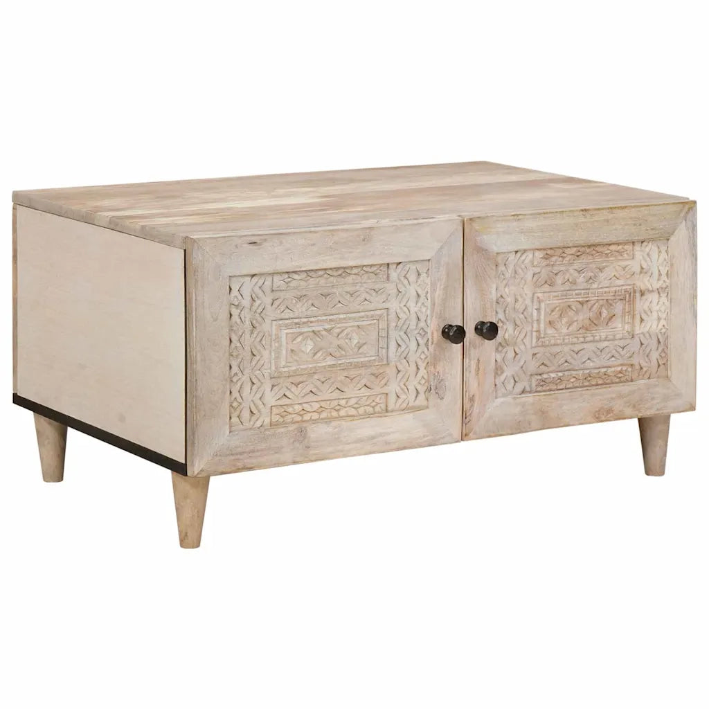 vidaXL Tavolino da salotto con archiviazione Beige 80 x 50 x 40 cm