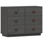 Buffet credenza cassettiera armadio mobile contenitore organizer per cucina soggiorno salotto 100 x 40 x 75 cm legno massello di pino grigio 02_0031765