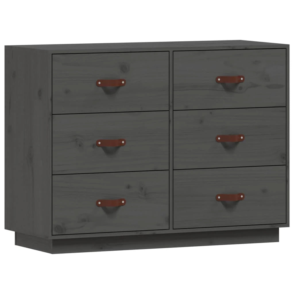 Buffet credenza cassettiera armadio mobile contenitore organizer per cucina soggiorno salotto 100 x 40 x 75 cm legno massello di pino grigio 02_0031765