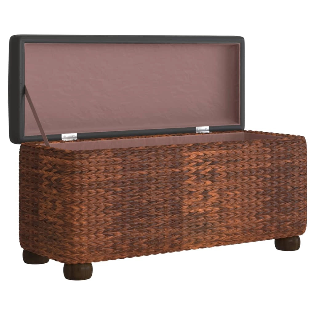 Panca contenitore con cuscino 69 cm design a conocchia marrone 02_0010947