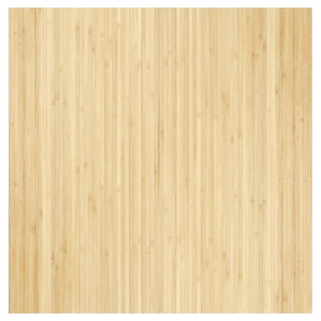Tappeto Rettangolare Naturale Chiaro 100x100 cm in Bambù 376801