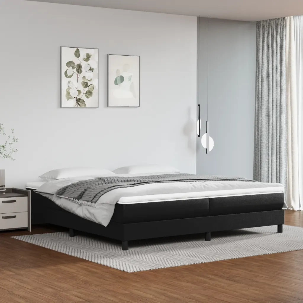 Struttura Letto a Rete a Molle Nero 200x200 cm in Similpelle 3120718