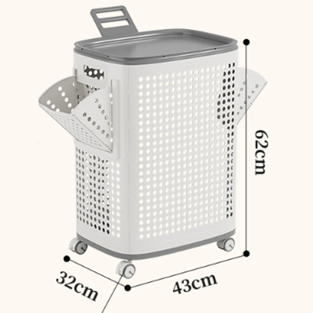 Portabiancheria con Ruote Cassetti Separatori Porta Biancheria Anti Odore Bianco