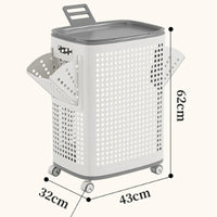 Portabiancheria con Ruote Cassetti Separatori Porta Biancheria Anti Odore Bianco