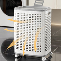 Portabiancheria con Ruote Cassetti Separatori Porta Biancheria Anti Odore Bianco