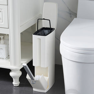 Set Scopino e Cestino per WC Bagno 2 in 1 Salvaspazio PortaScopino e Pattumiera