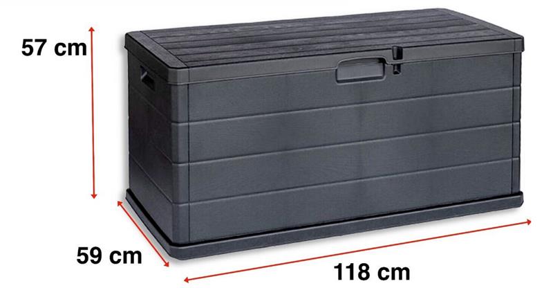MAURY'S BAULE CASSAPANCA HARDWOOD 340 LT DA ESTERNO IN RESINA 118X59XH57 CM ANTRACITE