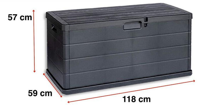 MAURY'S BAULE CASSAPANCA HARDWOOD 340 LT DA ESTERNO IN RESINA 118X59XH57 CM ANTRACITE