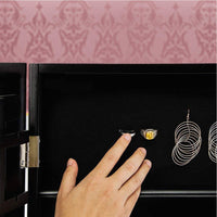 Specchiera Portagioie Armadietto Portagioielli Basculante con Specchio Legno Nero