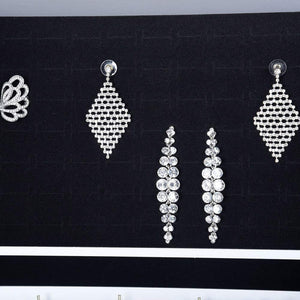 Specchiera Portagioie Armadietto Portagioielli Basculante con Specchio Legno Bianco