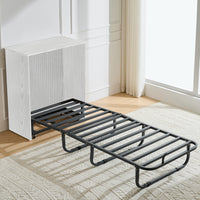 Mobile Letto a Scomparsa Singolo Salvaspazio Bianco Frassinato Materasso Incluso