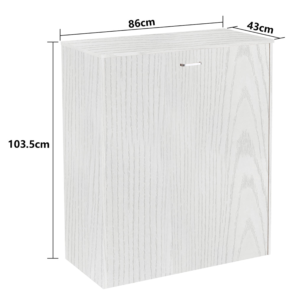 Mobile Letto a Scomparsa Singolo Salvaspazio Bianco Frassinato Materasso Incluso