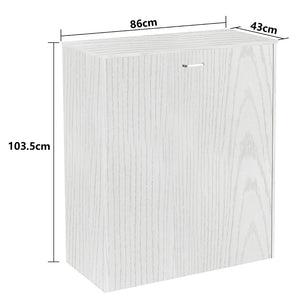 Mobile Letto a Scomparsa Singolo Salvaspazio Bianco Frassinato Materasso Incluso