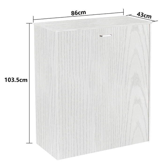 Mobile Letto a Scomparsa Singolo Salvaspazio Bianco Frassinato Materasso Incluso