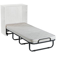 Mobile Letto a Scomparsa Singolo Salvaspazio Bianco Frassinato Materasso Incluso