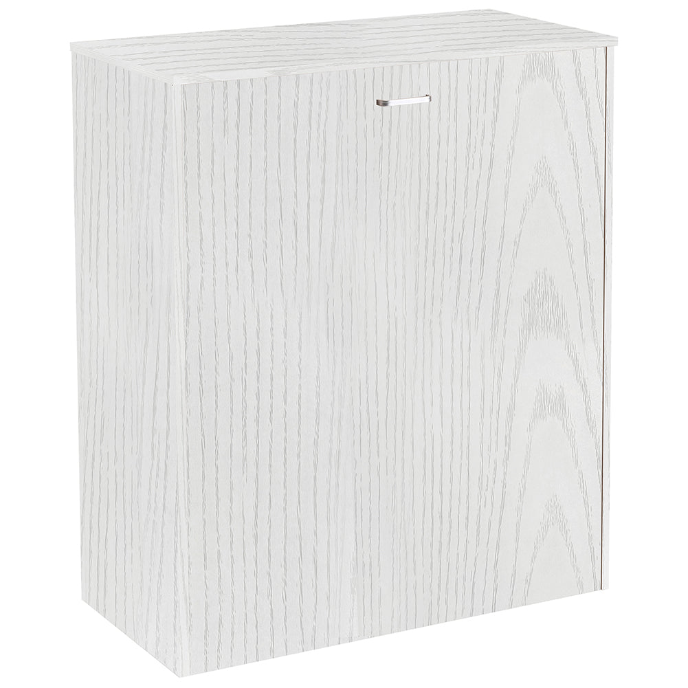 Mobile Letto a Scomparsa Singolo Salvaspazio Bianco Frassinato Materasso Incluso