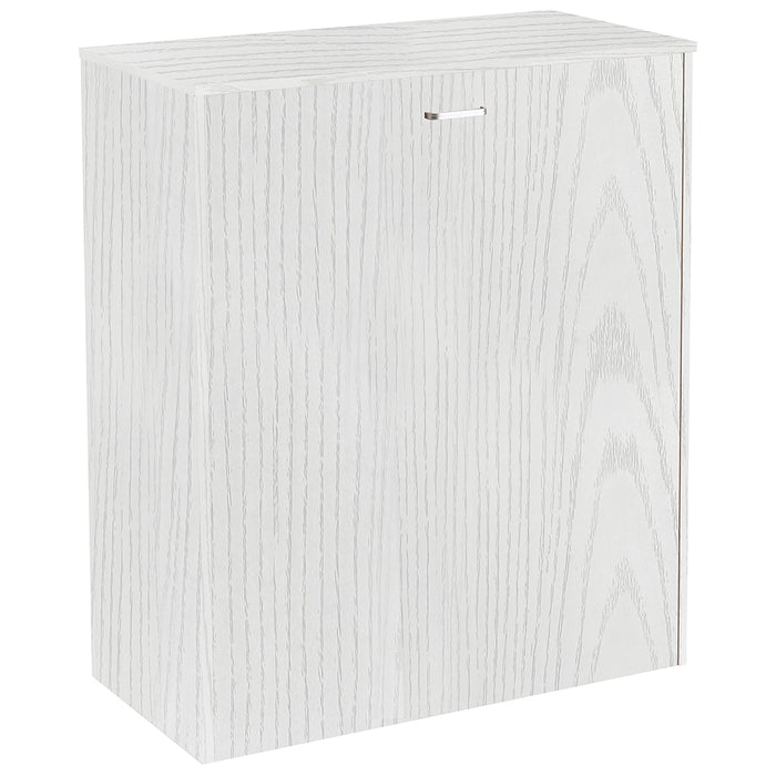 Mobile Letto a Scomparsa Singolo Salvaspazio Bianco Frassinato Materasso Incluso