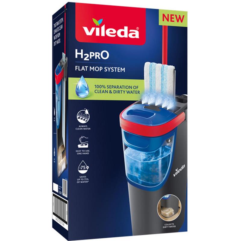 VILEDA SISTEMA LAVAPAVIMENTI H2PRO FLAT MOP SYSTEM