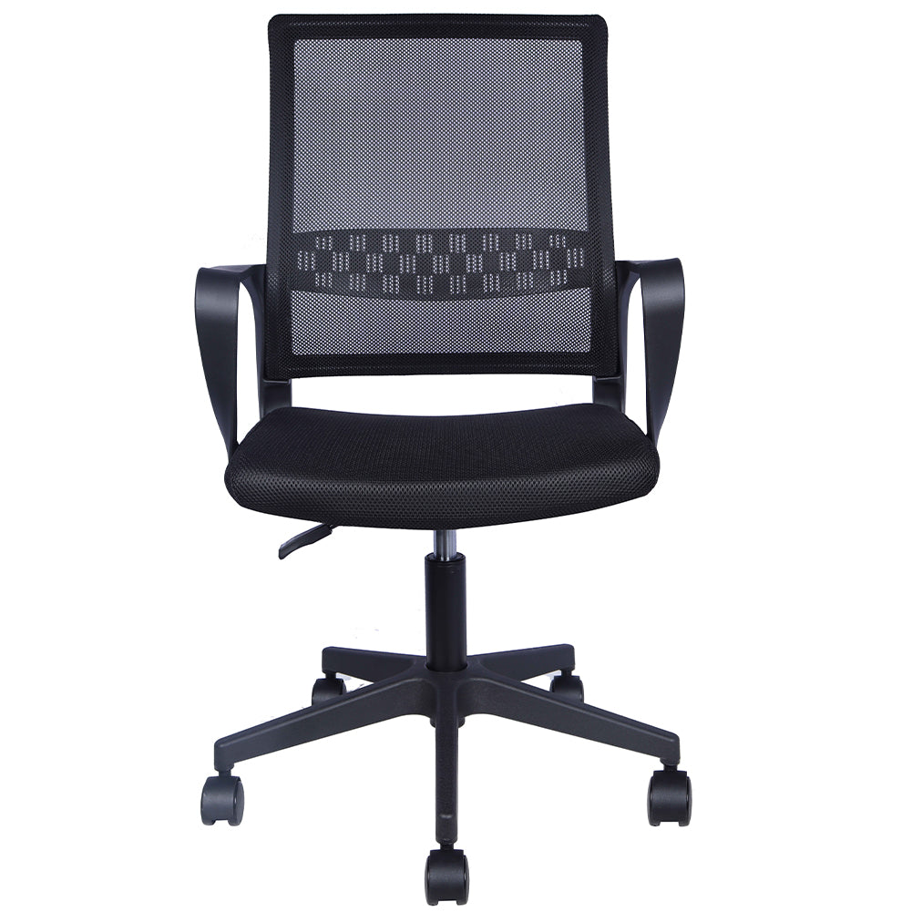 Sedia da Scrivania Nera con Ruote Piroettanti Seduta Ergonomica Ufficio e Casa