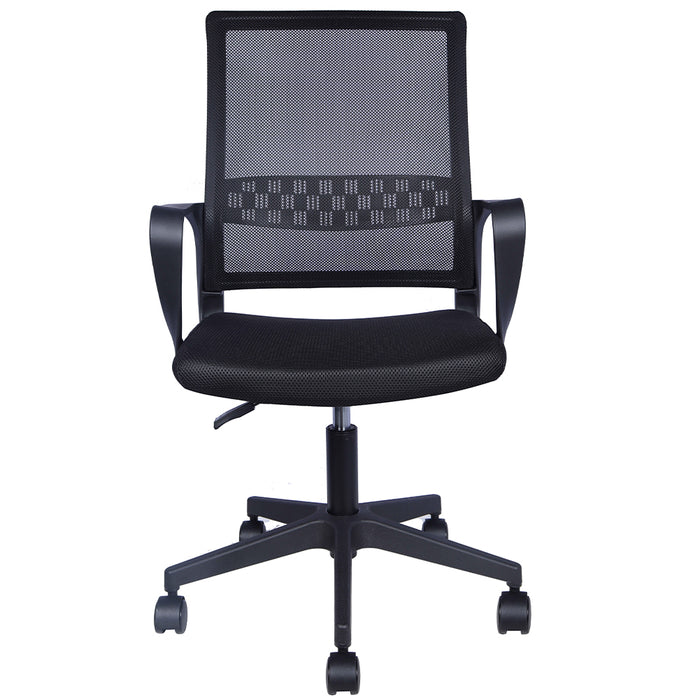 Sedia da Scrivania Nera con Ruote Piroettanti Seduta Ergonomica Ufficio e Casa