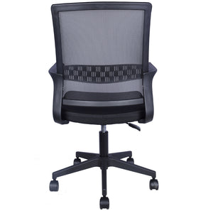 Sedia da Scrivania Nera con Ruote Piroettanti Seduta Ergonomica Ufficio e Casa