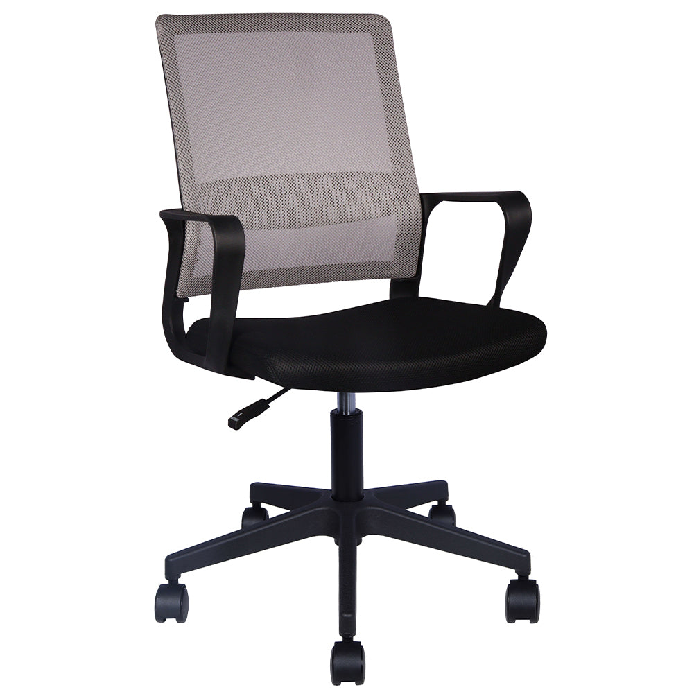 Sedia da Scrivania Nero e Grigio Ruote Piroettanti Seduta Ergonomica da Ufficio