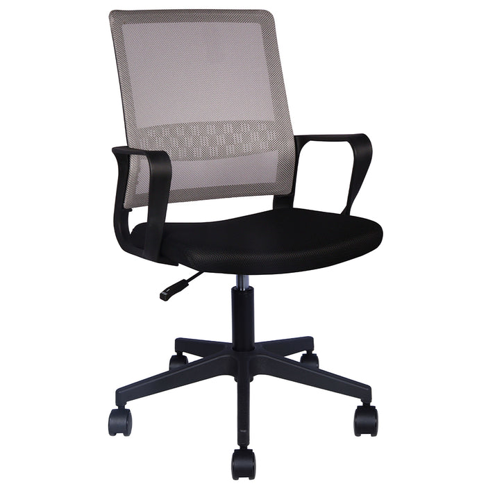 Sedia da Scrivania Nero e Grigio Ruote Piroettanti Seduta Ergonomica da Ufficio