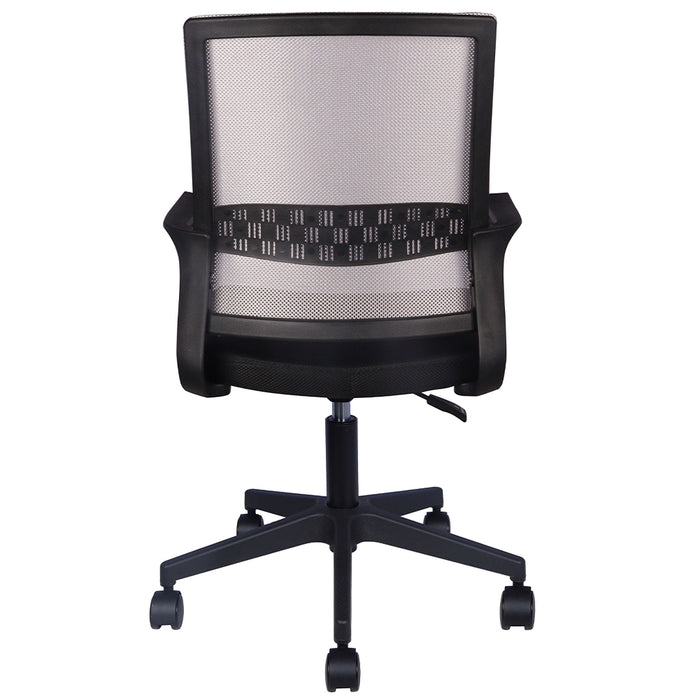 Sedia da Scrivania Nero e Grigio Ruote Piroettanti Seduta Ergonomica da Ufficio