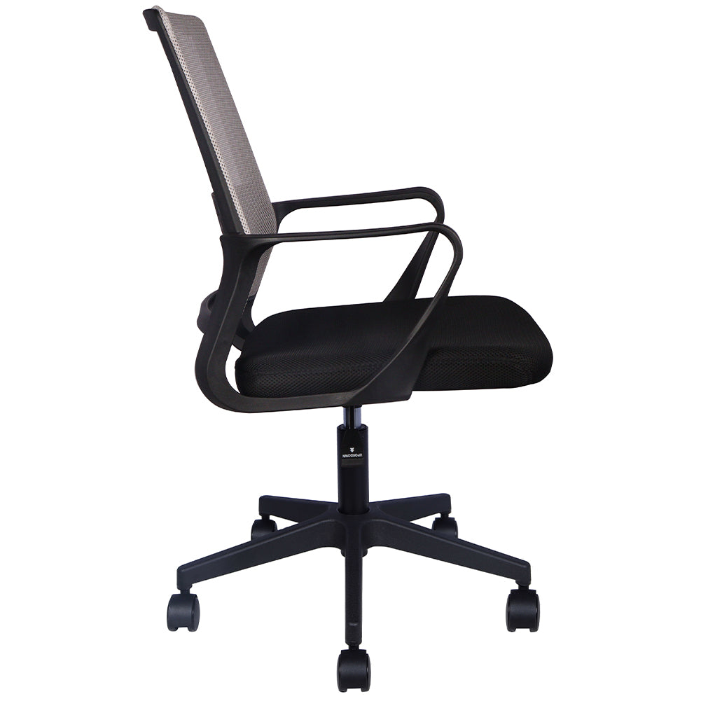 Sedia da Scrivania Nero e Grigio Ruote Piroettanti Seduta Ergonomica da Ufficio