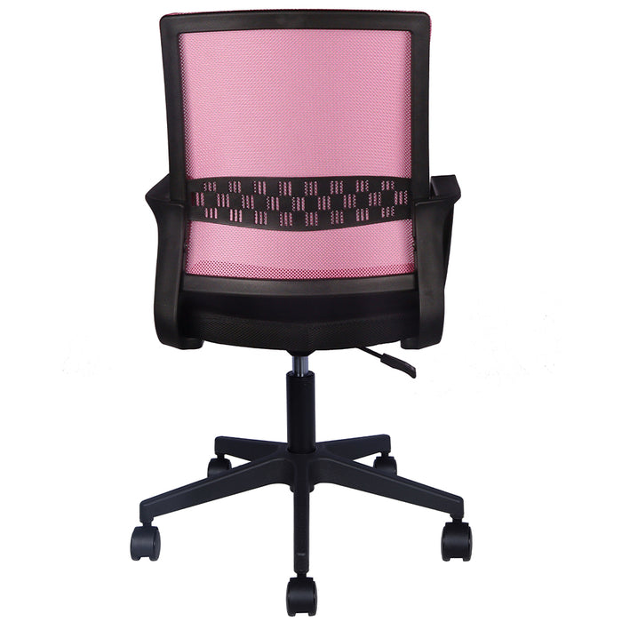 Sedia da Scrivania Nero e Rosa Ruote Piroettanti Seduta Ergonomica da Ufficio