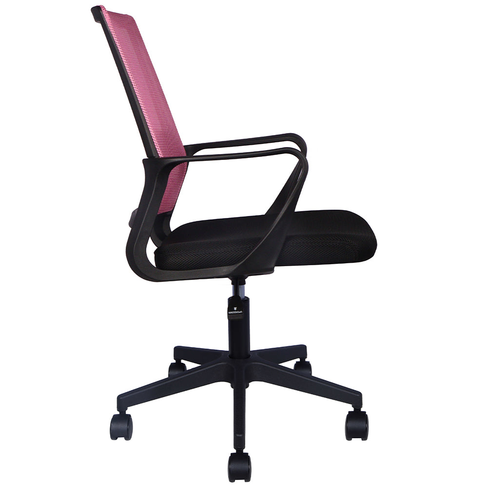 Sedia da Scrivania Nero e Rosa Ruote Piroettanti Seduta Ergonomica da Ufficio