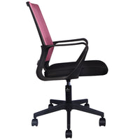 Sedia da Scrivania Nero e Rosa Ruote Piroettanti Seduta Ergonomica da Ufficio