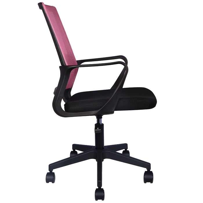 Sedia da Scrivania Nero e Rosa Ruote Piroettanti Seduta Ergonomica da Ufficio