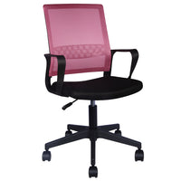 Sedia da Scrivania Nero e Rosa Ruote Piroettanti Seduta Ergonomica da Ufficio
