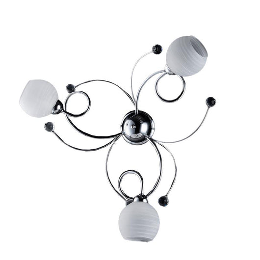 SAMU PLAFONIERA DESIGN MODERNO IN METALLO COLORE CROMATO E14 3 LUCI 46 WATT 52X52X27 CM