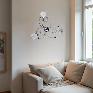 SAMU PLAFONIERA DESIGN MODERNO IN METALLO COLORE CROMATO E14 3 LUCI 46 WATT 52X52X27 CM