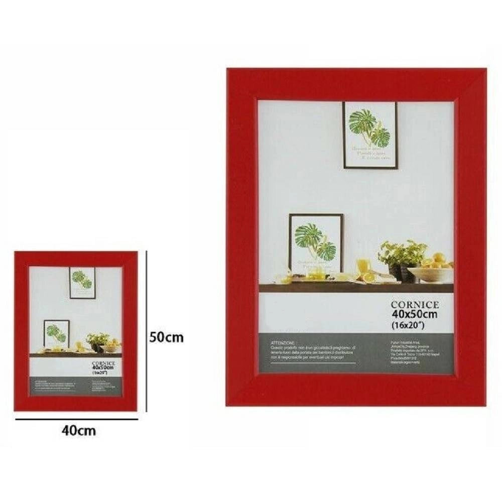 Trade Shop - Cornice Per Foto Fotografie Quadri Tele Dimensioni 40 X 50 Cm Rossa Portafoto -